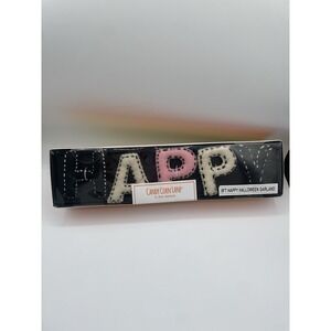 Happy‎ Halloween Black White Pink Felt 6' Garland Candy Corn Lane New